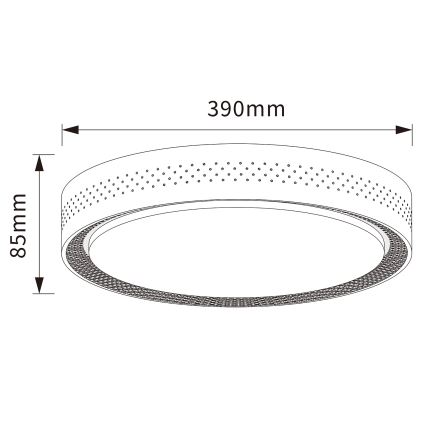 Brilagi - LED hämardatav laelamp COCI LED/48W/230V 3000-6500K läbimõõt 39 cm puitdekor/must + kaugjuhtimispult