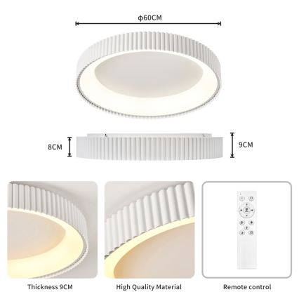 BRILAGI - LED hämardatav laevalgusti FALCON MODERN LED/54W/230V 3000-6000K Ø 60 cm valge + kaugjuhtimispult
