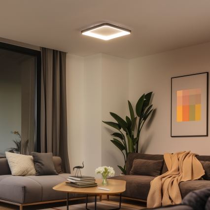 Brilagi - LED hämardatav laevalgusti FALCON SLIM LED/50W/230V 3000-6500K 50x50 cm must + kaugjuhtimispult