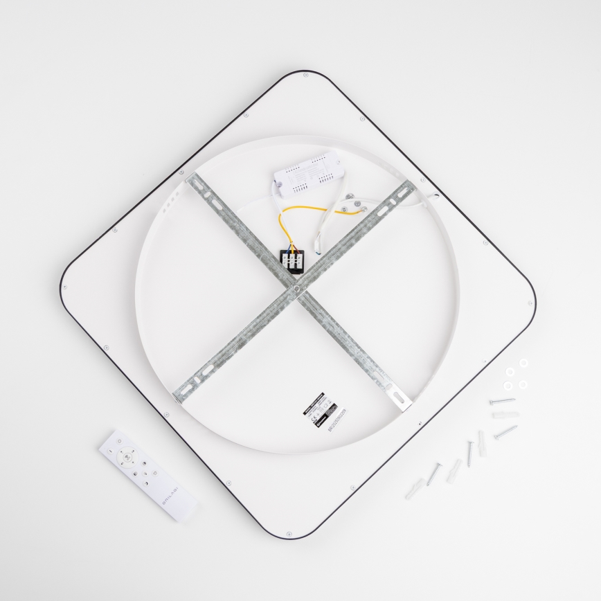 Brilagi - LED hämardatav laevalgusti FALCON SLIM LED/50W/230V 3000-6500K 50x50 cm must + kaugjuhtimispult