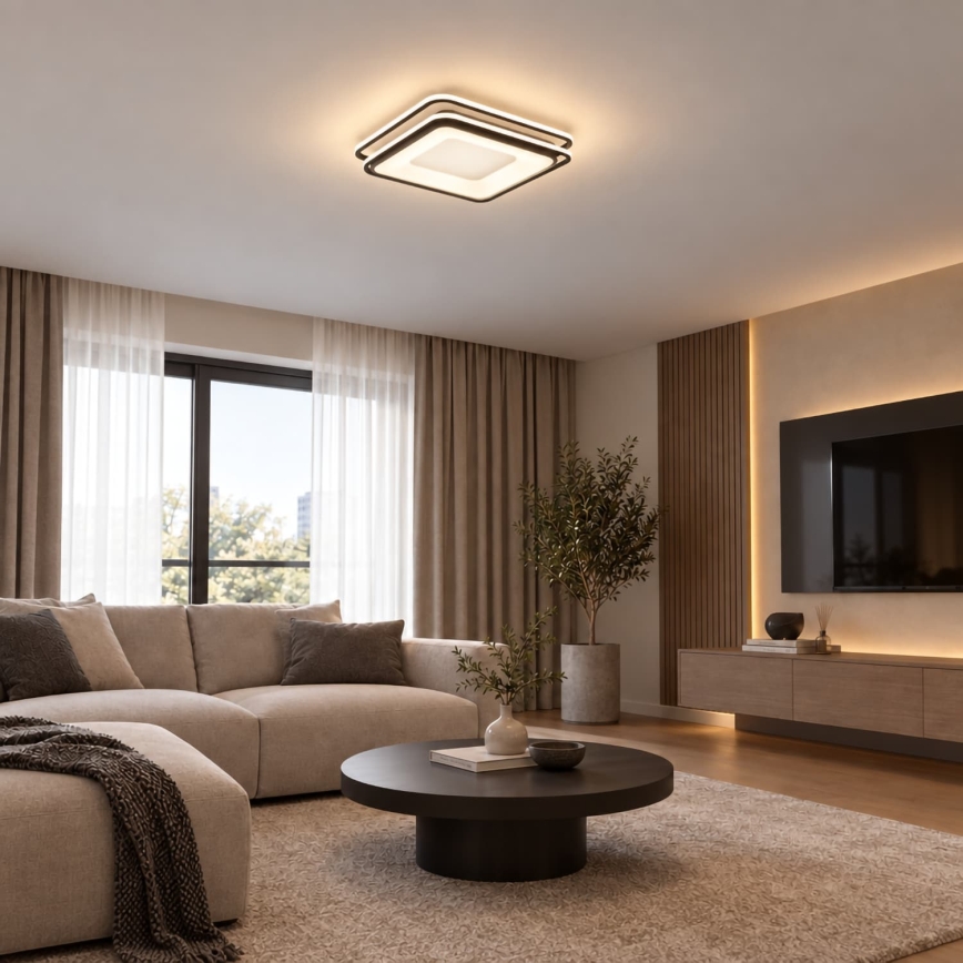 BRILAGI - hämardatav LED-laelamp FLARE LED/102W/230V 3000-6000K 50x50 cm must + kaugjuhtimispult