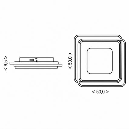 BRILAGI - hämardatav LED-laelamp FLARE LED/102W/230V 3000-6000K 50x50 cm must + kaugjuhtimispult