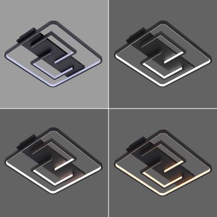 BRILAGI - hämardatav LED-laevalgusti FLARE LED/34W/230V 3000-6000K 48x48 cm must + kaugjuhtimispult