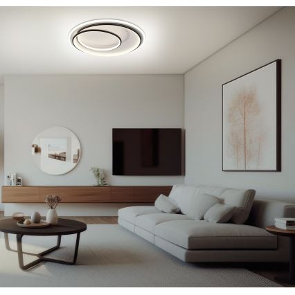 Brilagi - LED-hämardatav laelamp FLARE LED/38 W/230 V 3000–6000 K Ø 48 cm must/valge + kaugjuhtimispult