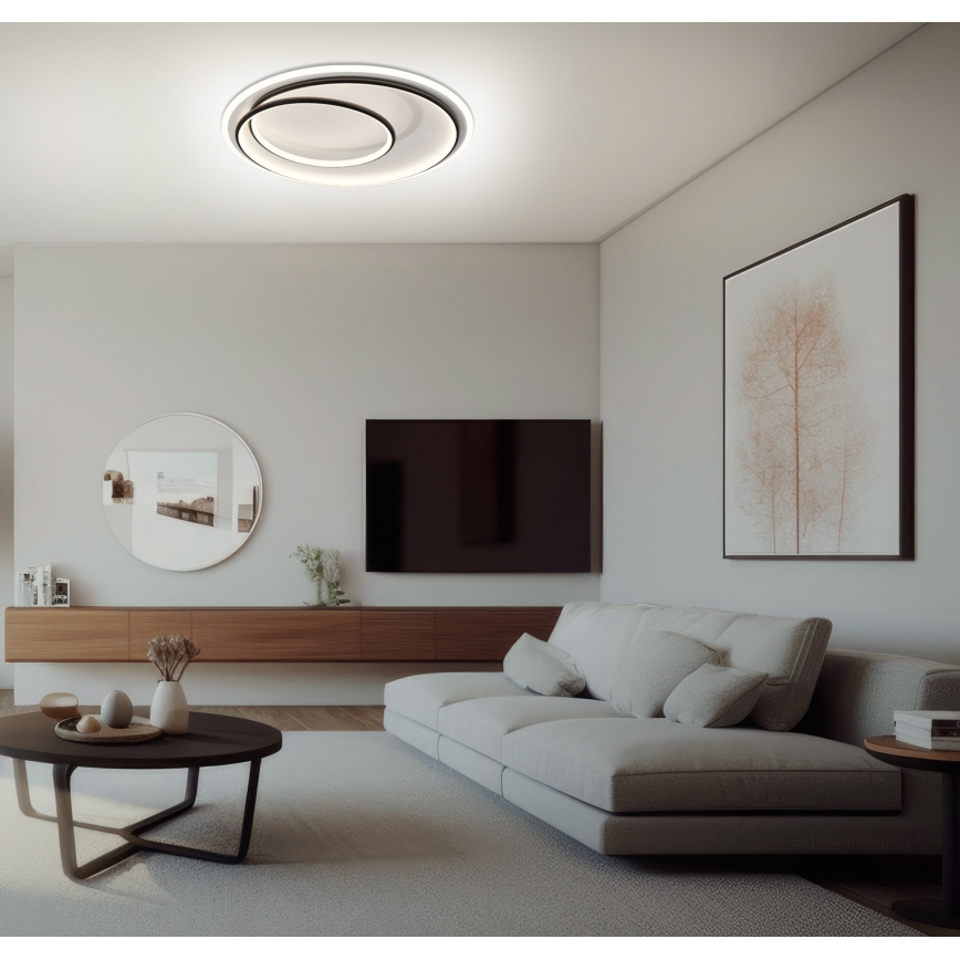 Brilagi - LED-hämardatav laelamp FLARE LED/38 W/230 V 3000–6000 K Ø 48 cm must/valge + kaugjuhtimispult