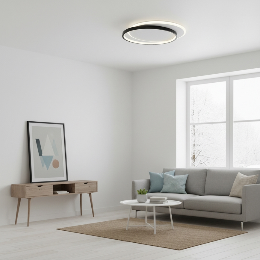 BRILAGI - Hämardatav LED-laevalgusti FLARE LED/48W/230V 3000-6000K 39,5x45 cm valge/must + kaugjuhtimispult
