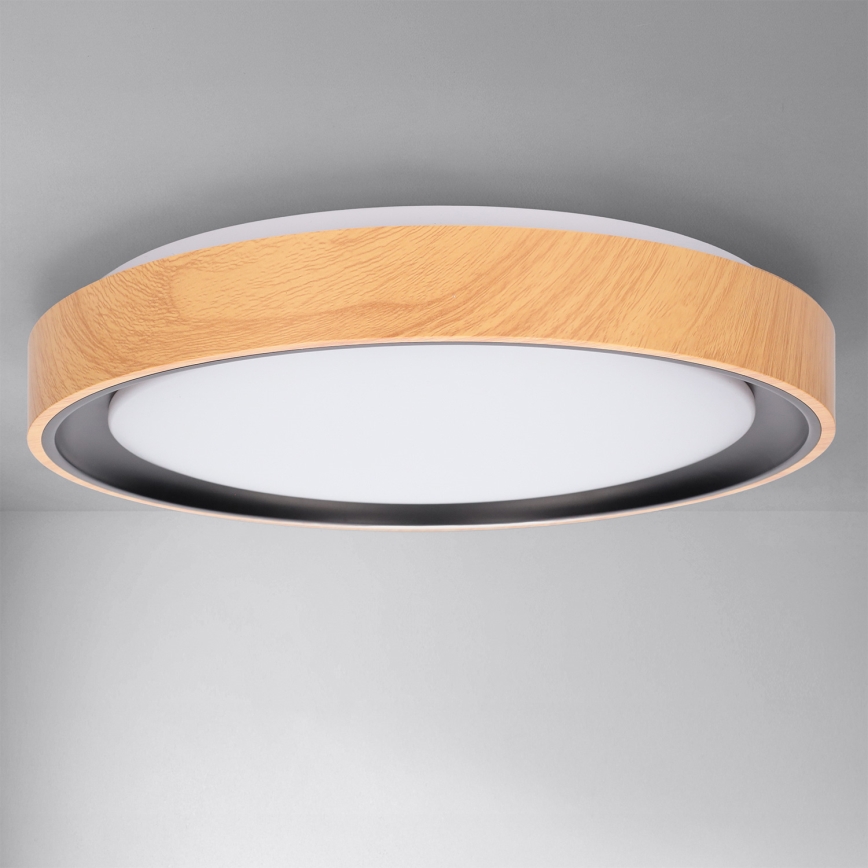 Brilagi - LED-hämardatav laelamp FLOCO LED/48W/230V 3000-6500K läbimõõt 40 cm puitdekoor/must + kaugjuhtimispult