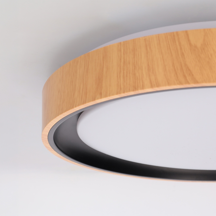 Brilagi - LED-hämardatav laelamp FLOCO LED/48W/230V 3000-6500K läbimõõt 40 cm puitdekoor/must + kaugjuhtimispult