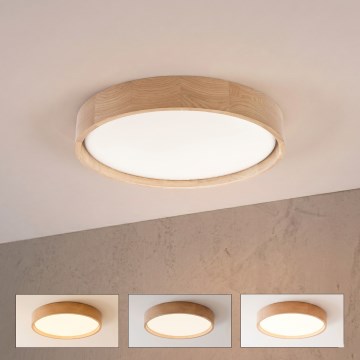 Brilagi - Hämardatav LED-laelamp MANAROLA SMART LED/24W/230V 3000-6000K Wi-Fi Tuya Beacon, läbimõõt 41 cm, tamm + kaugjuhtimispult