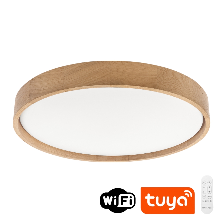 Brilagi - hämardatav LED laelamp MANAROLA SMART LED/36W/230V 3000-6000K Wi-Fi Tuya Beacon läbimõõt 51 cm tamm + kaugjuhtimispult