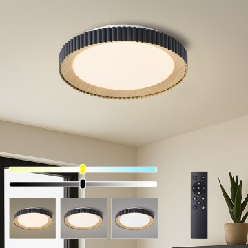 Brilagi - hämardatav LED-laelamp NEXO LED/48W/230V 3000-6000K must läbimõõt 43 cm + kaugjuhtimispult