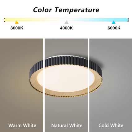 Brilagi - hämardatav LED-laelamp NEXO LED/48W/230V 3000-6000K must läbimõõt 43 cm + kaugjuhtimispult