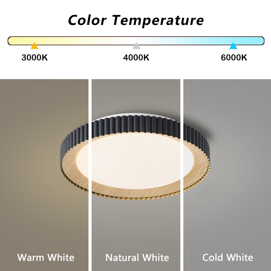 Brilagi - hämardatav LED-laelamp NEXO LED/48W/230V 3000-6000K must läbimõõt 43 cm + kaugjuhtimispult