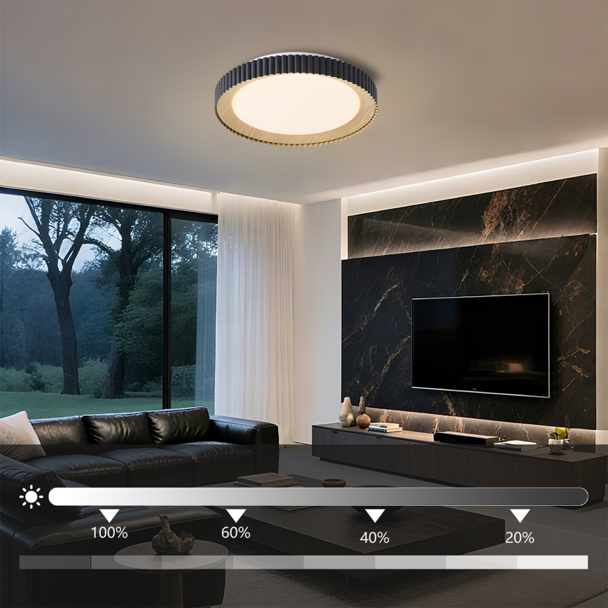 Brilagi - hämardatav LED-laelamp NEXO LED/48W/230V 3000-6000K must läbimõõt 43 cm + kaugjuhtimispult