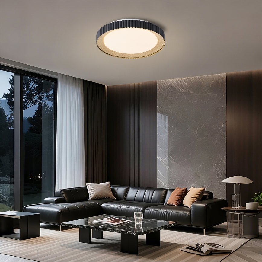 Brilagi - hämardatav LED-laelamp NEXO LED/48W/230V 3000-6000K must läbimõõt 43 cm + kaugjuhtimispult