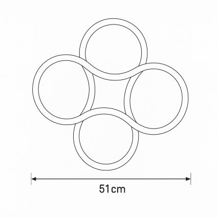 Brilagi - LED-hämardatav laevalgusti ORELLI LED/53W/230V läbimõõt 51 cm 3000-6000K + kaugjuhtimispult