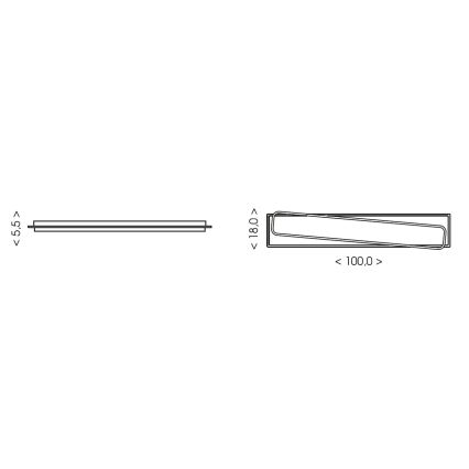 Brilagi - hämardatav LED-laelamp OUTLINE LED/90W/230V 3000-6000K 18x100 cm valge/must + kaugjuhtimispult