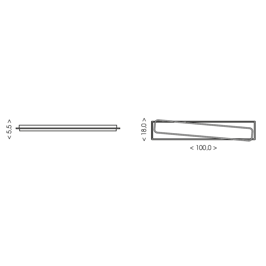 Brilagi - hämardatav LED-laelamp OUTLINE LED/90W/230V 3000-6000K 18x100 cm valge/must + kaugjuhtimispult