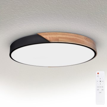 Brilagi - hämardatav LED-laelamp PILANA LED/60W/230V tamm/must, läbimõõt 58,5 cm + kaugjuhtimispult