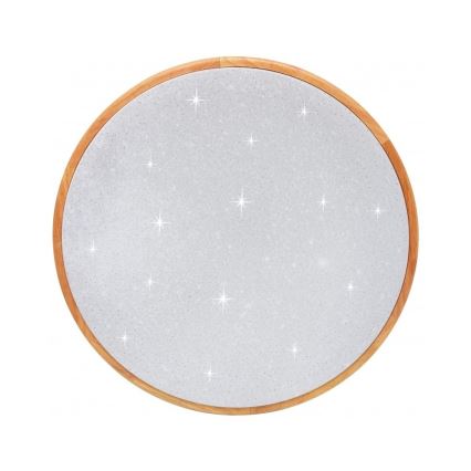 Brilagi - LED-hämardatav laelamp PINE LED/24W/230V puit, läbimõõt 42 cm, 3000-6500K + kaugjuhtimispult