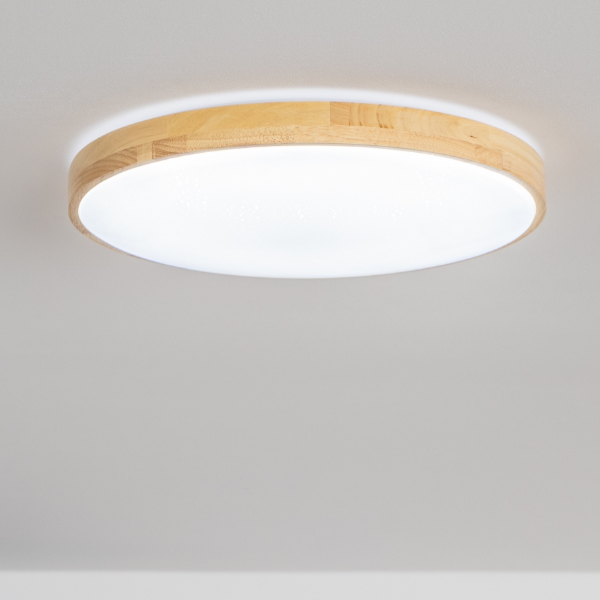 Brilagi - Hämardatav LED-laelamp PINE LED/60W/230V puit, läbimõõt 52 cm 3000-6500K + kaugjuhtimispult