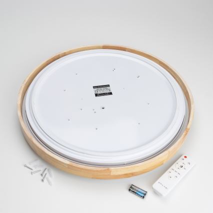 Brilagi - Hämardatav LED-laelamp PINE LED/60W/230V puit, läbimõõt 52 cm 3000-6500K + kaugjuhtimispult