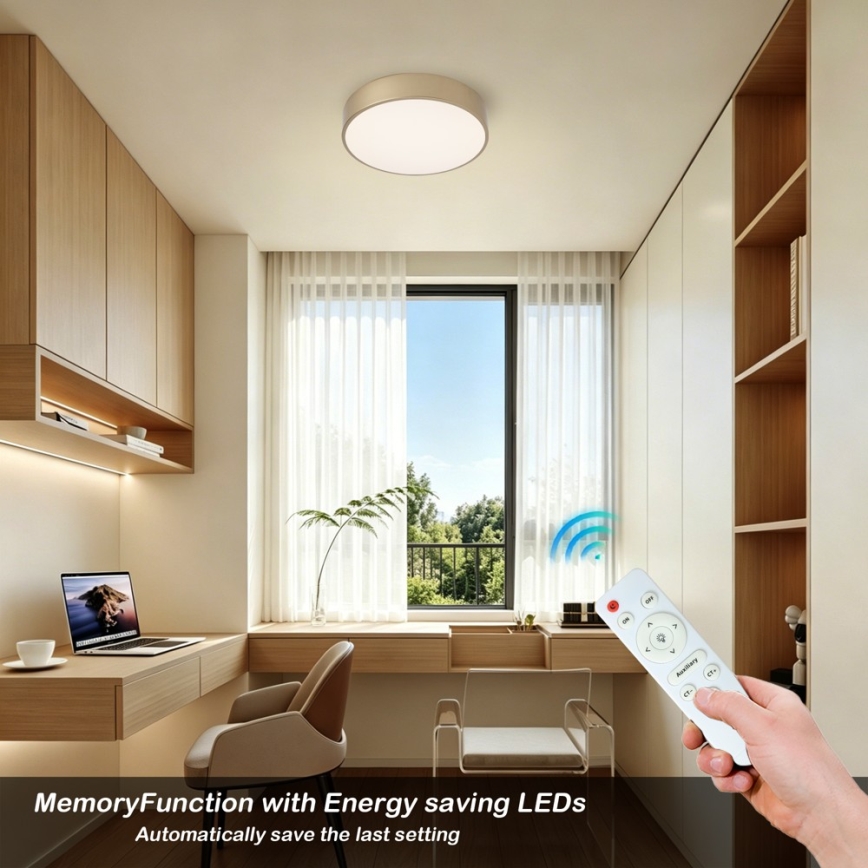 BRILAGI - LED hämardatav laevalgusti POOL LED/24W/230V 3000–6000K läbimõõt 20 cm kuldne + kaugjuhtimispult