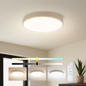Brilagi - hämardatav LED-laelamp POOL LED/48W/230V 3000-6000K läbimõõt 40 cm beež + kaugjuhtimispult