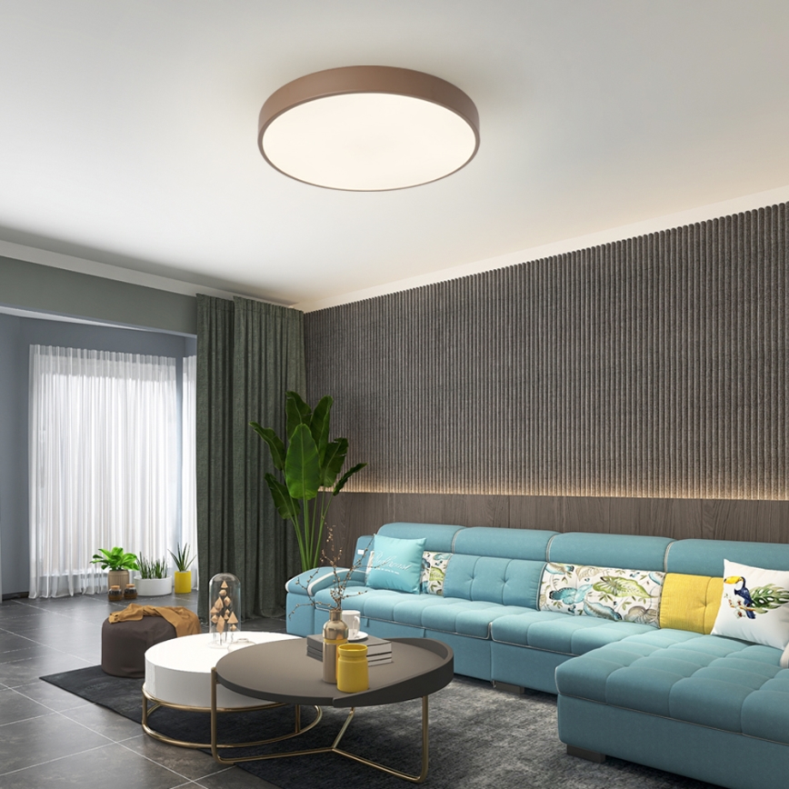 Brilagi - Hämardatav LED-laelamp POOL LED/60W/230V 3000-6000K Ø 50 cm pruun + kaugjuhtimispult