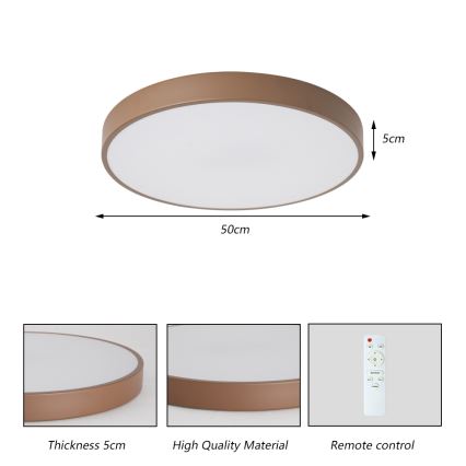Brilagi - Hämardatav LED-laelamp POOL LED/60W/230V 3000-6000K Ø 50 cm pruun + kaugjuhtimispult