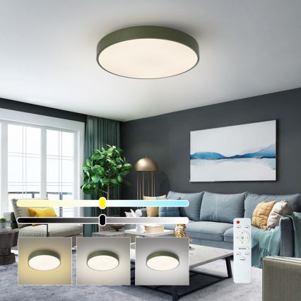 Brilagi - LED hämardatav laelamp POOL LED/60W/230V 3000-6000K läbimõõt 50 cm roheline + kaugjuhtimispult