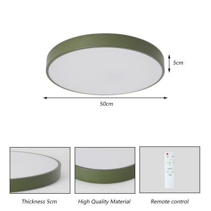 Brilagi - LED hämardatav laelamp POOL LED/60W/230V 3000-6000K läbimõõt 50 cm roheline + kaugjuhtimispult