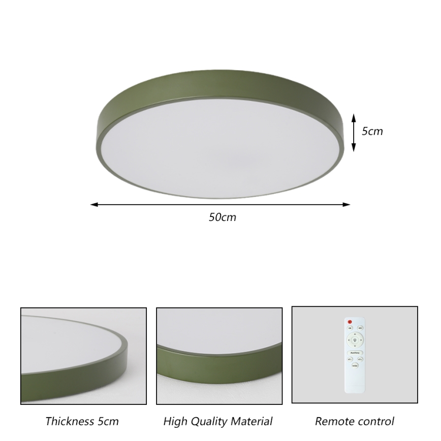 Brilagi - LED hämardatav laelamp POOL LED/60W/230V 3000-6000K läbimõõt 50 cm roheline + kaugjuhtimispult
