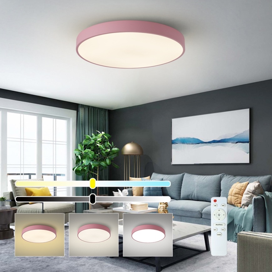 Brilagi - hämardatav LED-laevalgusti POOL LED/60W/230V 3000-6000K läbimõõt 60 cm roosa + kaugjuhtimispult