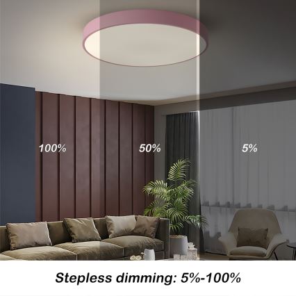 Brilagi - hämardatav LED-laevalgusti POOL LED/60W/230V 3000-6000K läbimõõt 60 cm roosa + kaugjuhtimispult