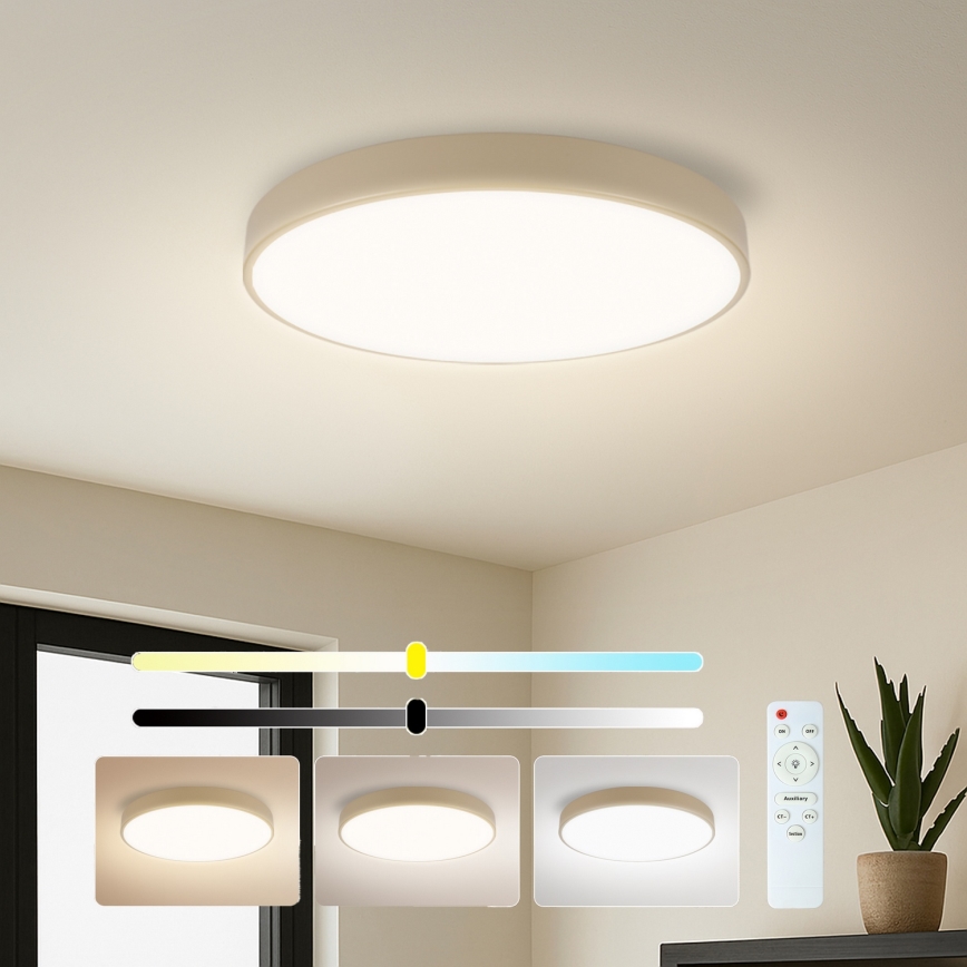 Brilagi - Hämardatav LED-laelamp POOL LED/60W/230V 3000-6000K läbimõõt 50 cm beež + kaugjuhtimispult