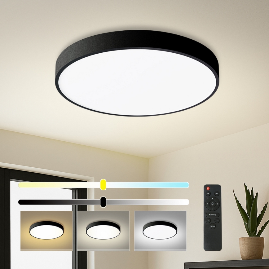 Brilagi - hämardatav LED-laelamp POOL LED/60W/230V 3000-6000K läbimõõt 60 cm must + kaugjuhtimispult