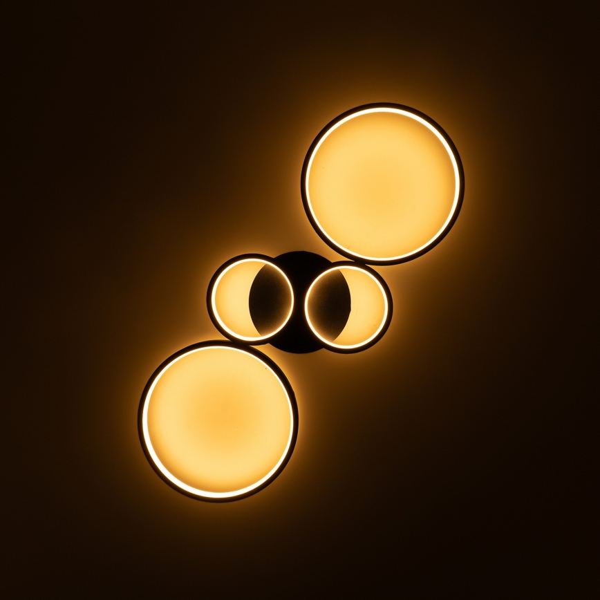 Brilagi - Hämardatav LED-laelamp RINGO LED/34W/230V 3000-6000K 28x78 cm must + kaugjuhtimispult