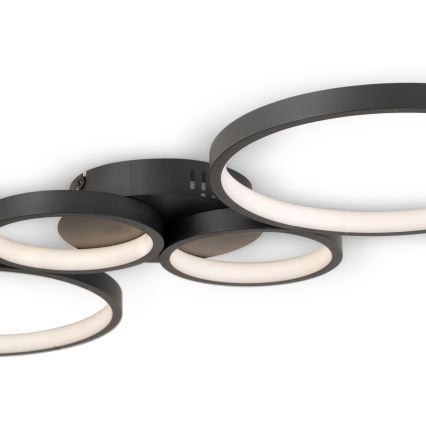 Brilagi - Hämardatav LED-laelamp RINGO LED/34W/230V 3000-6000K 28x78 cm must + kaugjuhtimispult
