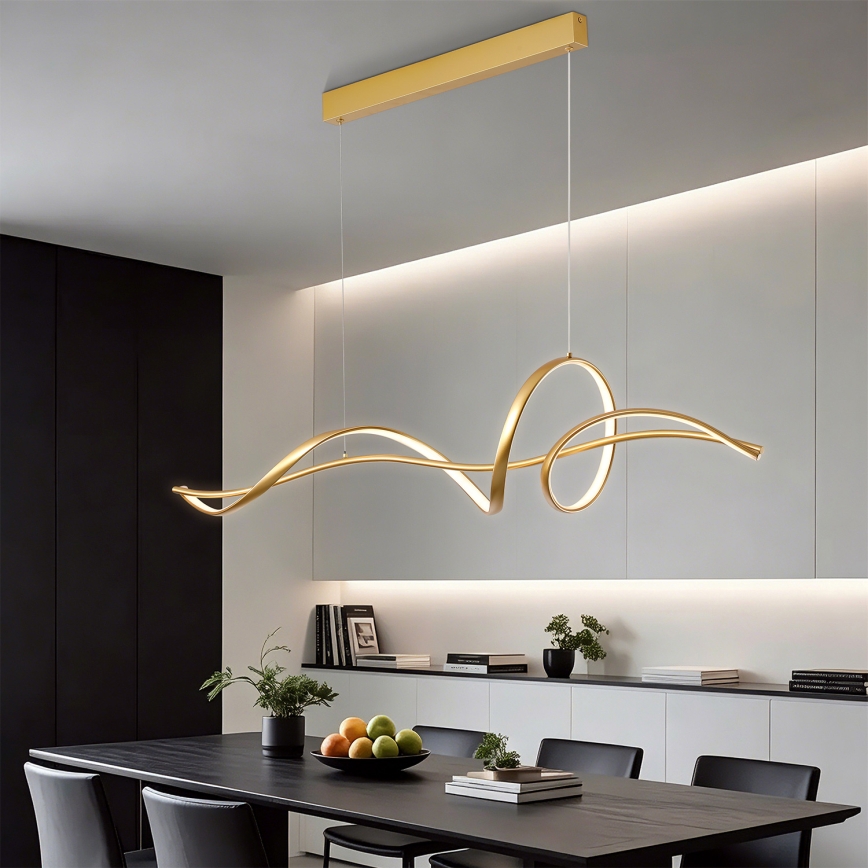BRILAGI - LED hämardatav ripplamp traadil SIGNATURE LED/55W/230V 3000-6000K 120x23 cm kuldne + kaugjuhtimispult