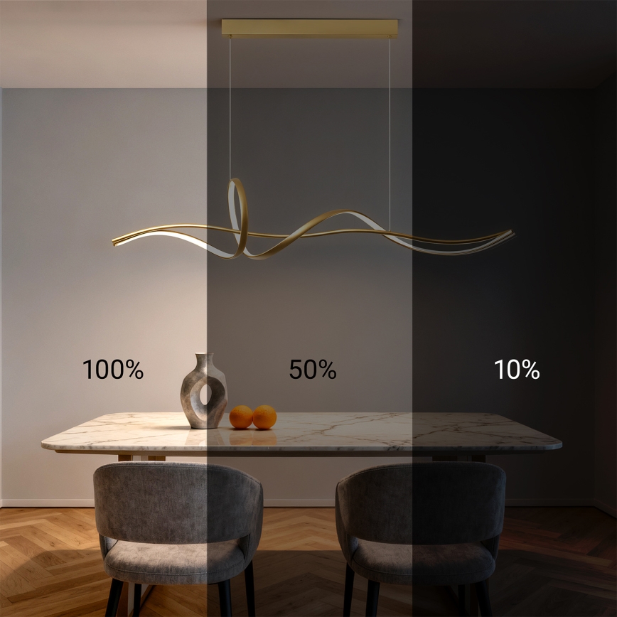 BRILAGI - LED hämardatav ripplamp traadil SIGNATURE LED/55W/230V 3000-6000K 120x23 cm kuldne + kaugjuhtimispult