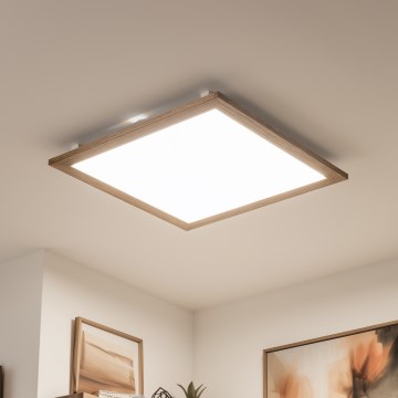 Brilagi - hämardatav LED-laelamp SLIMFRAME WOOD LED/58W/230V 64x64 cm 3000-6000K pruun + kaugjuhtimispult
