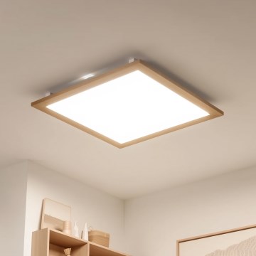 Brilagi - hämardatav LED-laelamp SLIMFRAME WOOD LED/58W/230V 64x64 cm 3000-6000K pruun + puldiga juhtimine