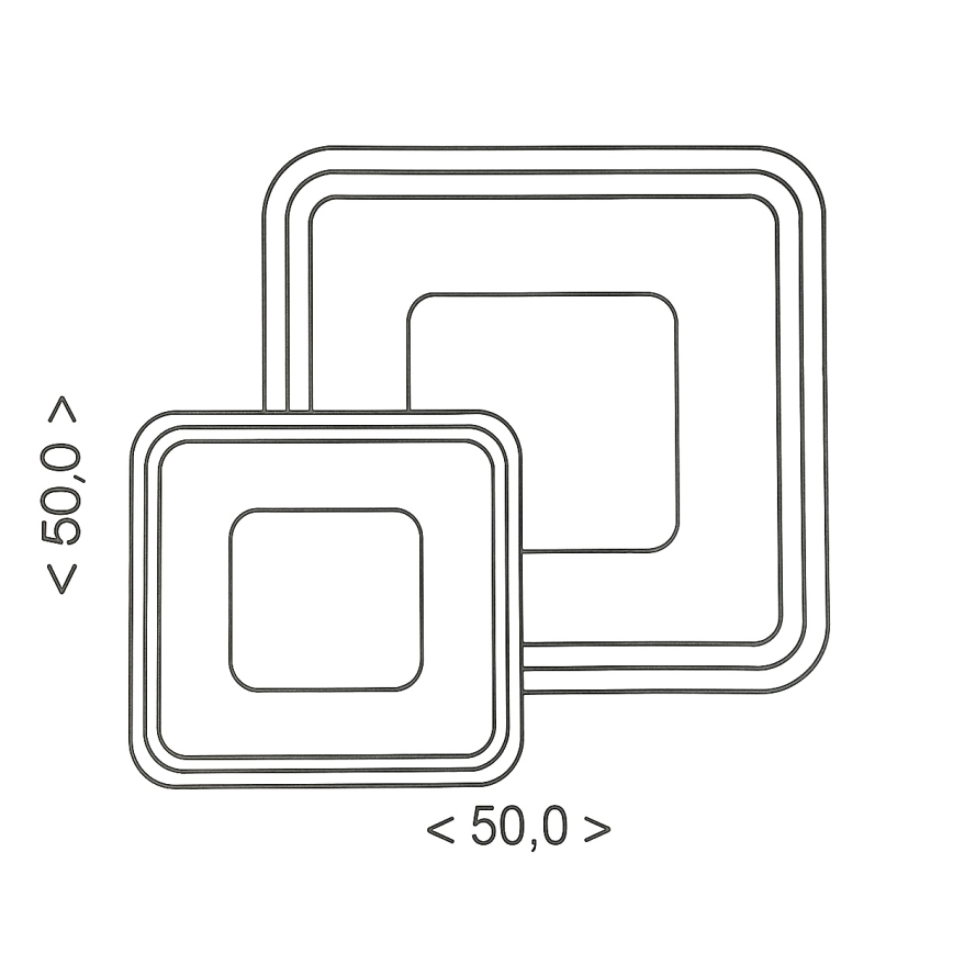Brilagi - LED Hämardatav laelamp TANDORA LED/49W/230V 50x50 cm 3000-6000K + kaugjuhtimispult