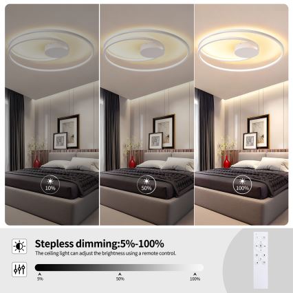 Brilagi - LED-hämardatav laelamp TWISTER LED/105W/230V 3000-6000K, läbimõõt 100 cm, valge + kaugjuhtimispult