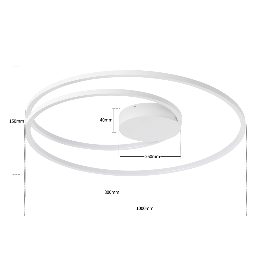 Brilagi - LED-hämardatav laelamp TWISTER LED/105W/230V 3000-6000K, läbimõõt 100 cm, valge + kaugjuhtimispult