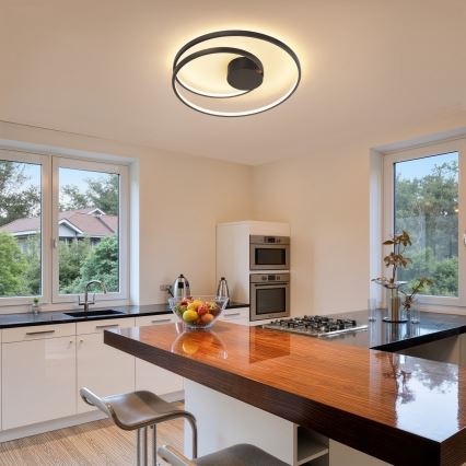 Brilagi - hämardatav LED-laelamp TWISTER 48W/230V 3000–6000K, Ø 50 cm, must + kaugjuhtimispult