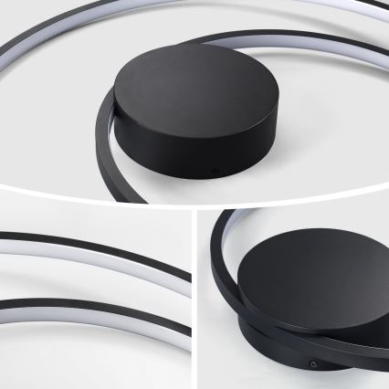 Brilagi - hämardatav LED-laelamp TWISTER 48W/230V 3000–6000K, Ø 50 cm, must + kaugjuhtimispult