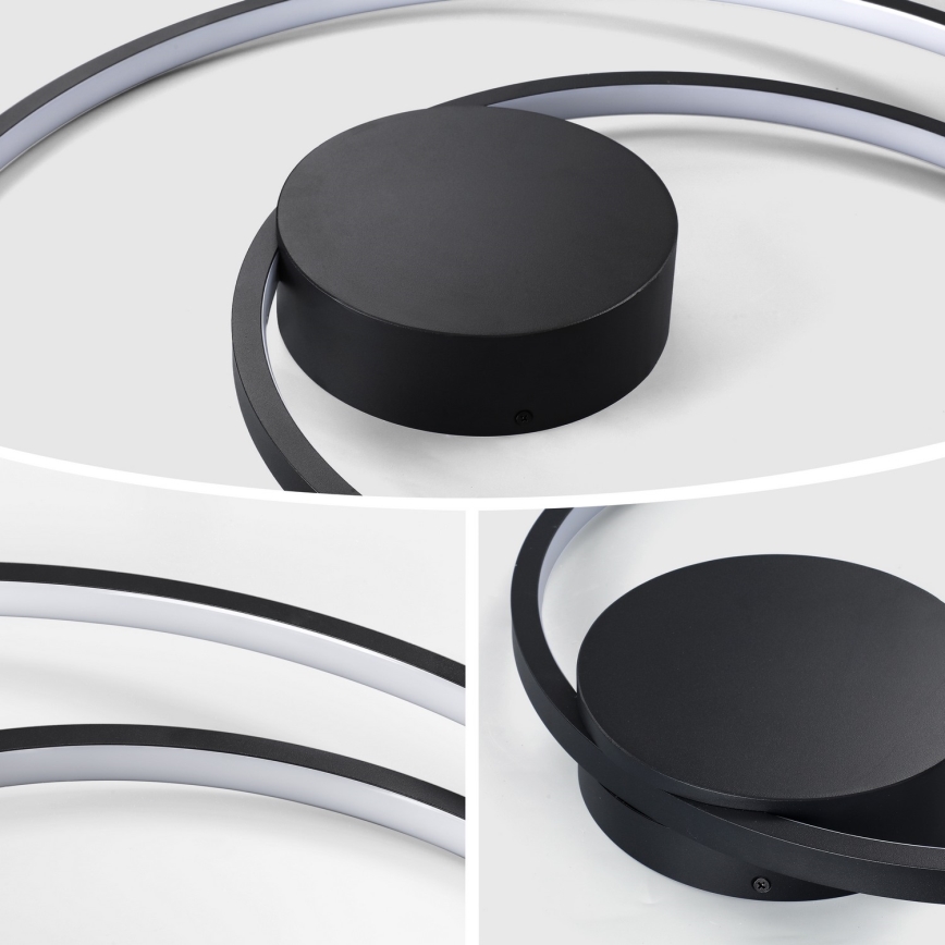 Brilagi - hämardatav LED-laelamp TWISTER 48W/230V 3000–6000K, Ø 50 cm, must + kaugjuhtimispult