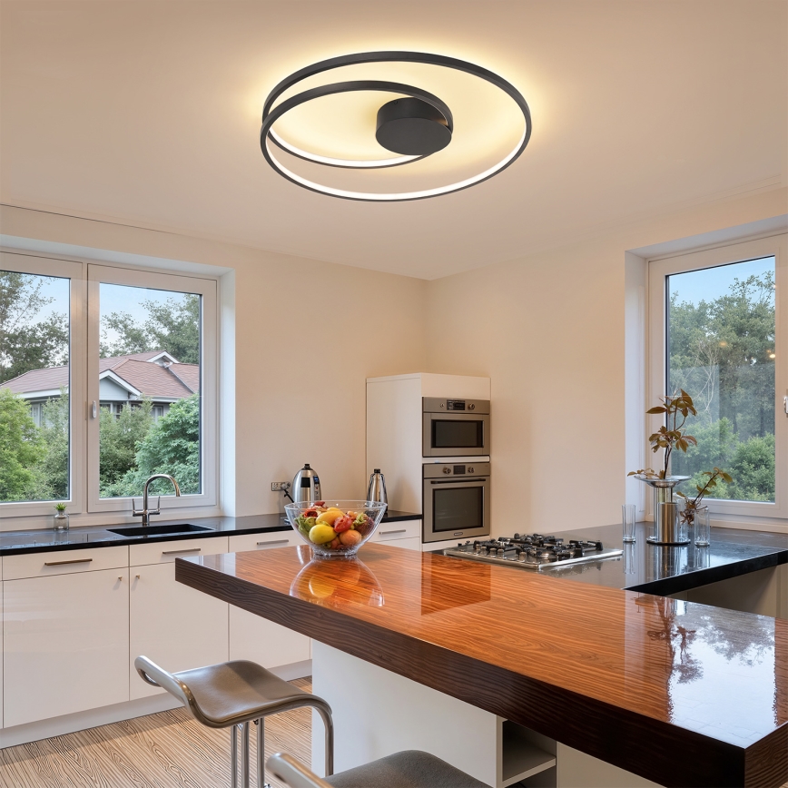 Brilagi - LED hämardatav laelamp TWISTER LED/75W/230V 3000-6000K Ø 70 cm must + kaugjuhtimispult